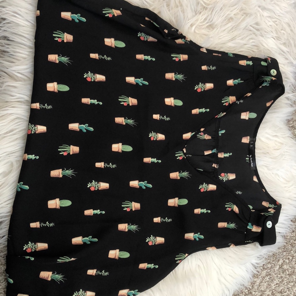 Sheer shirt with cacti